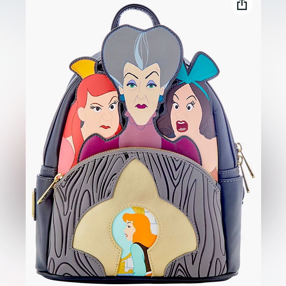 Loungefly Villains Scenes Evil Stepmother And Step Sisters Mini Backpack